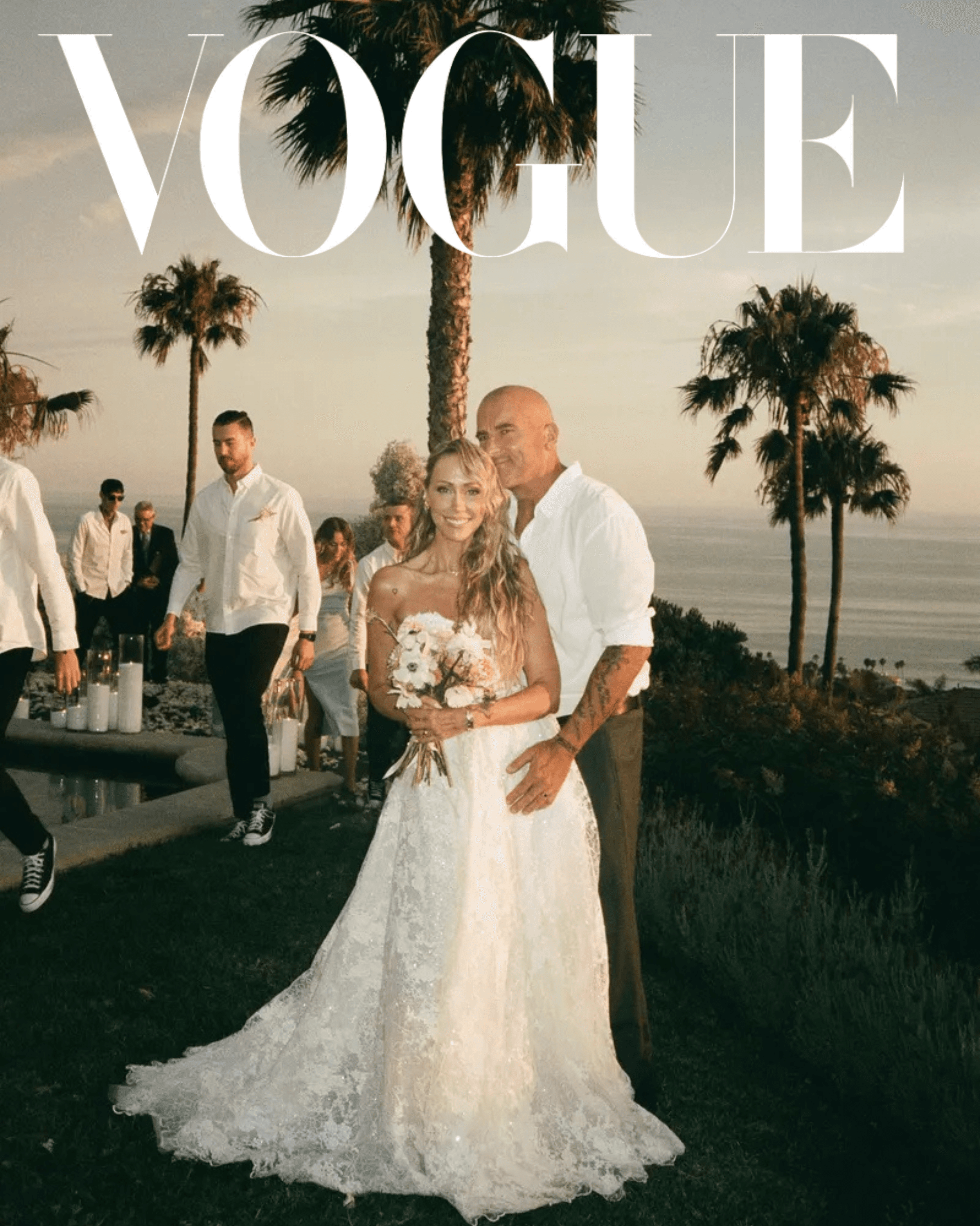 Our perfect #NettaBride @tishcyruspurcell in our 'SYMON' gown for her speical day. Celebrating along side @mileycryrus🤍